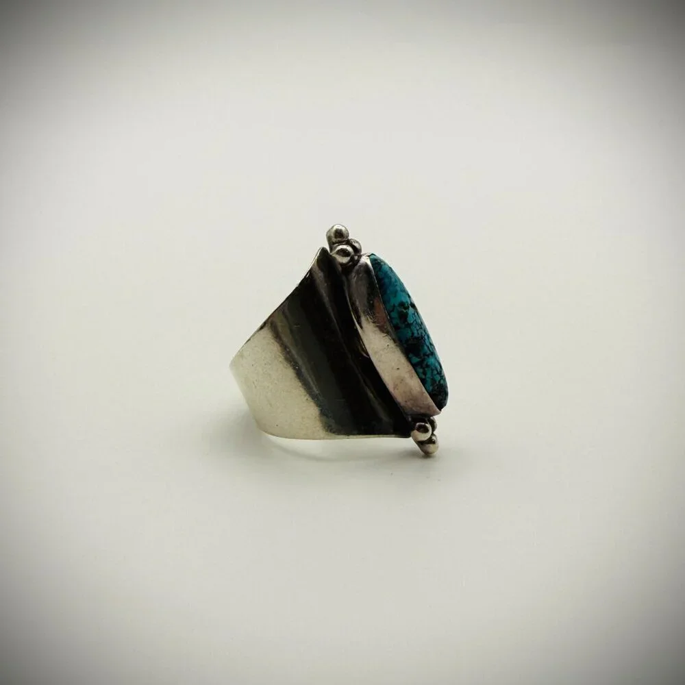 Ronnie Willie Sterling Silver Adjustable Turquoise Ring – Size 8.75 (Adjustable)